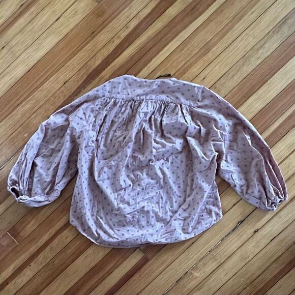 ZARA Swiss Dot Blouse with Voluminous Sleeves Size XS - Picture 4 of 8